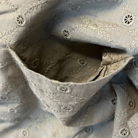 NWT LUCKY BRAND Shirt Women's Small Olive Green Eyelet Embroidered Button Down - Picture 7 of 16